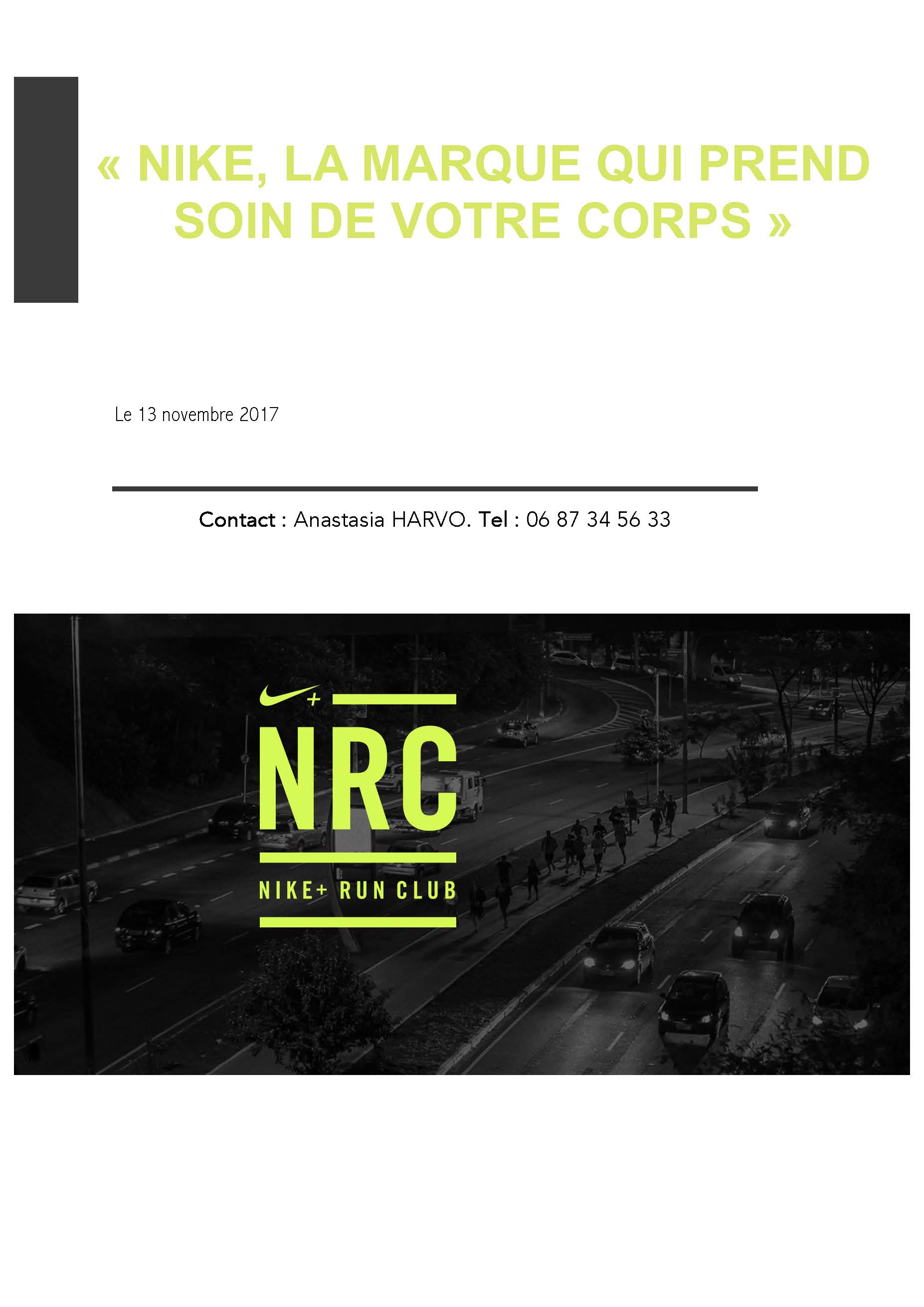 recomendar extraño Araña de tela en embudo Dossier de Presse-Nike (partiellement fictif) – #HASHTAG INFOS