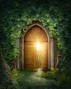 Porte dans une forêt